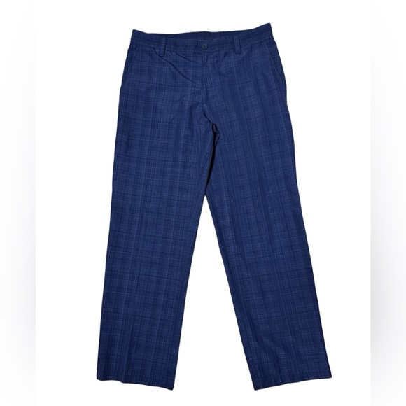 IZOD Golf Pants 33x30 | Blue Plaid Lightweight Performance Trousers - Picture 1 of 3